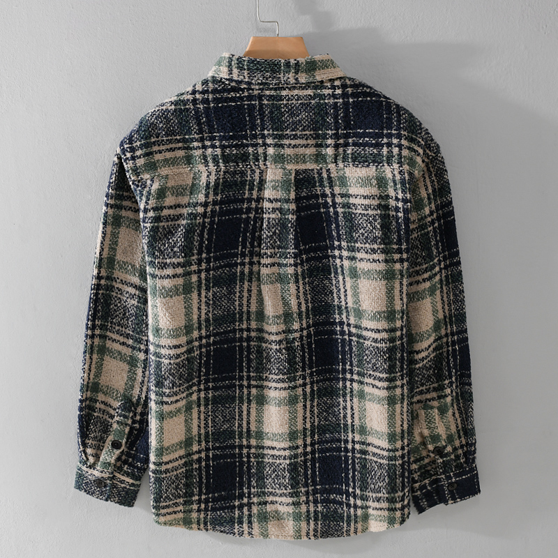 New Stylish Long-sleeve Plaid  - đánh giá và giá Flannel Shirt Lined