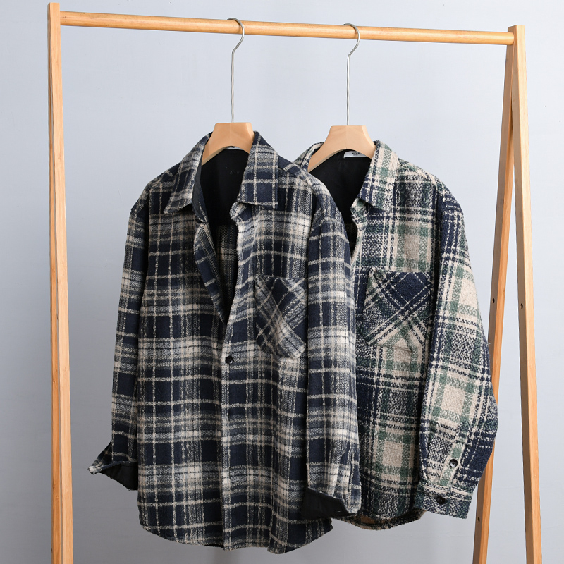 New Stylish Long-sleeve Plaid  - đánh giá và giá Flannel Shirt Lined
